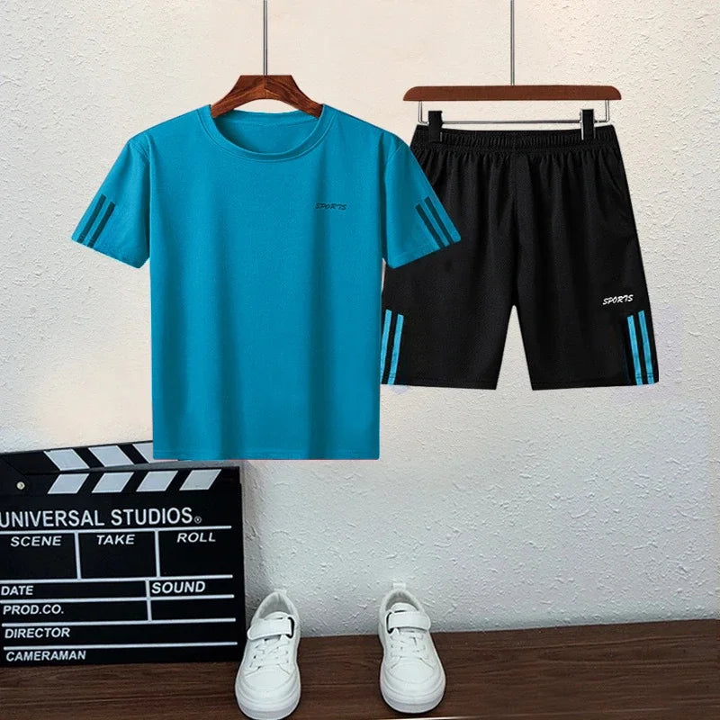 MUMU™ Children Boy & Girl Quick Dry Badminton Clothes Uniform Kid Tennis Jerseys Short Sleeve T-shirt Top and Shorts 2pcs Tracksuit, DAILY ACTIVITY WER