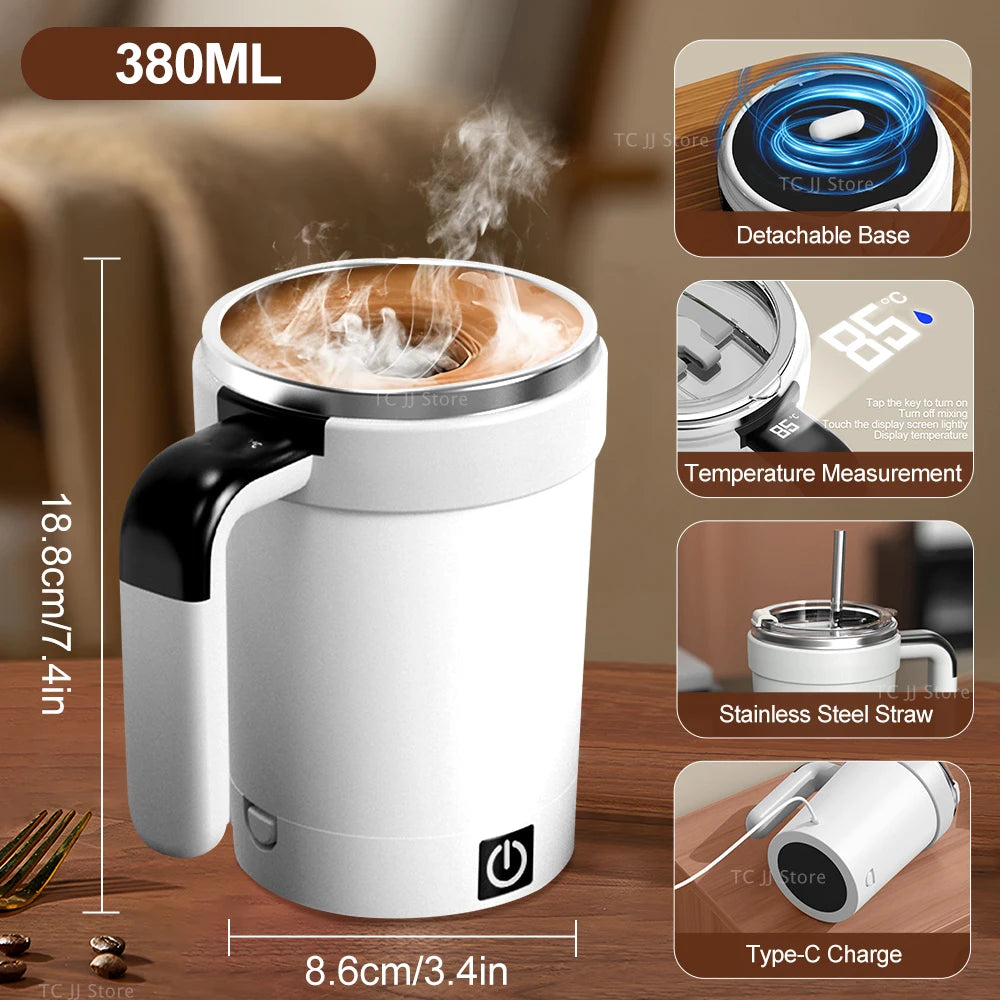 HUG IN A MUG™ |Automatic Stirring Cup, Rechargeable, Magnetic Mixer, Stainless Steel Coffee Mug