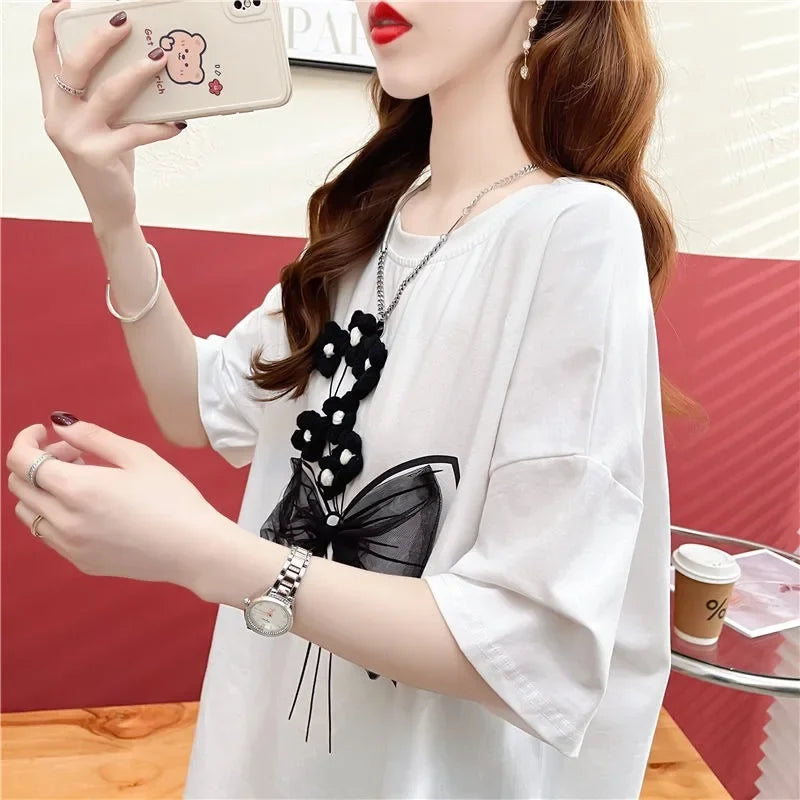 LET IT FLOW™|NEW 2025 Baggy T-Shirt for Women, Perfect Summer Outfit, Y2k Fashion, Polyester/High Quality Clothes