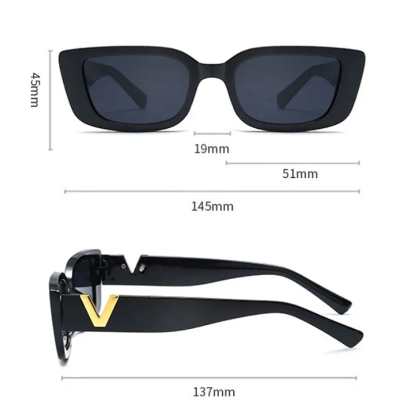NO LIMIT VISION ™ New Small Frame V-Shaped Fashion Sunglasses Women's Brand Designer Square Sunglasses Women Outdoor Leisure Eyewear UV400