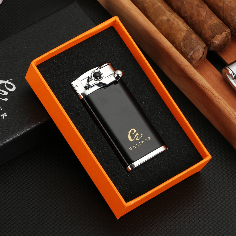 GALINER™ Jet Cigar Lighter Torch Flame Lighters Smoking Accessories Cigar Punch Metal Butane Lighter Gas Refill