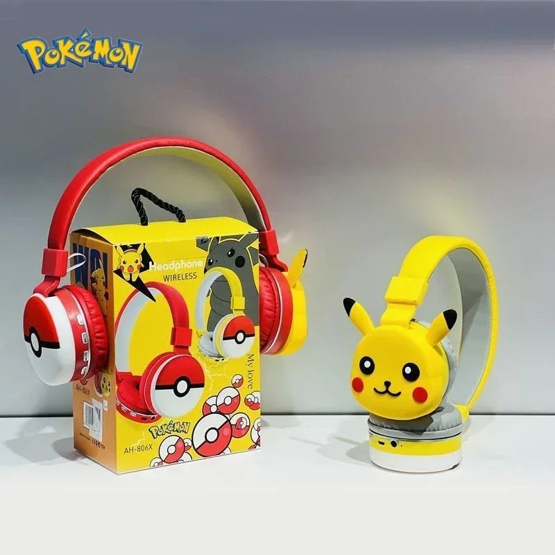 POKE HEADPHOES™ NEW Anime Pokemon Pikachu Bluetooth Headphone Wireless Headsets Cartoon Stereo Headset Earphone With Mic Hottie Fashion Gifts