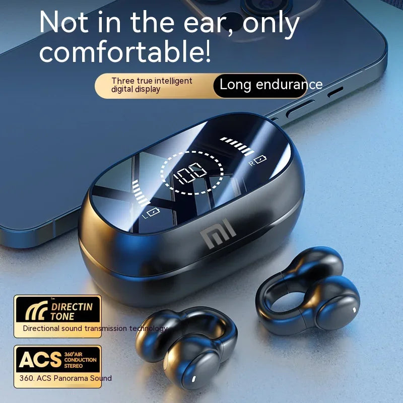 TURNIT UP HEASDPHONES™ Wireless Ear Clip Headphones Bluetooth 5.3 Ear Clip On Ear Gaming Headsets Noise Canceling Sport Earphones