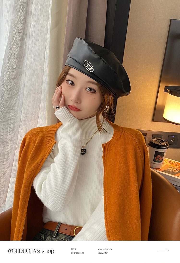 VELUWARM™ | 2025 Women’s Retro Red Turtleneck Sweater – Velvet Lined, Thickened Thermal Knit Layering Top for Winter