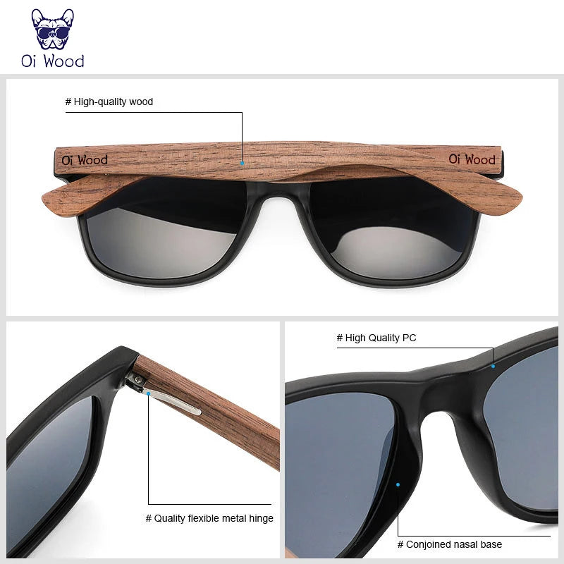 Oi Wood™️ Brand Natural Wooden Sunglasses Men Polarized Fashion Sunglasses Original Wood Oculus De Sol Mascolino New TR90 Frames