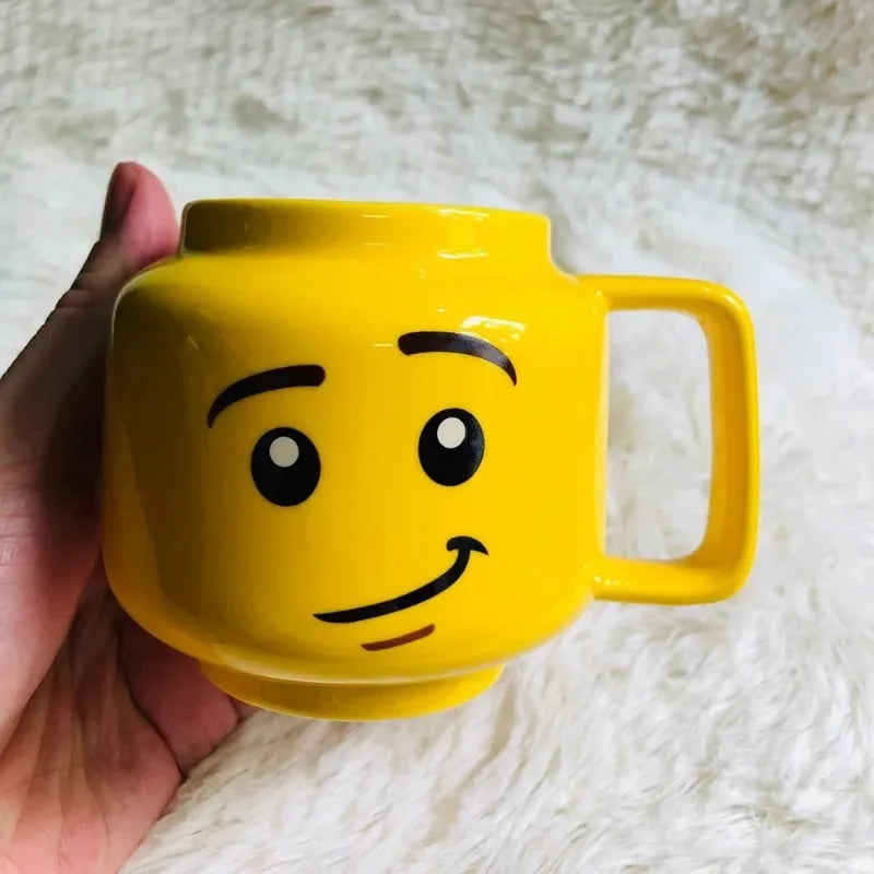 250ML Cartoon Ceramic Mug Expression Creative Coffee Milk Tea Water Cup Funny Smile Children Breakfast Cup Household Drinkware ﻿, silly, winking, happy, Skelton