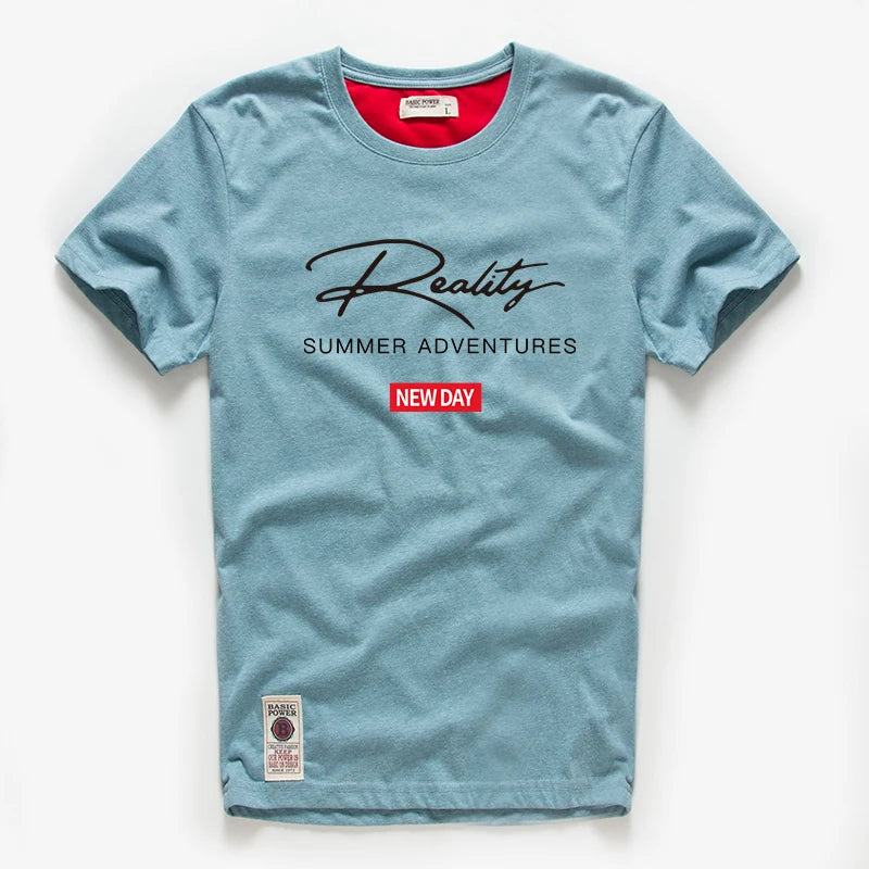 TEES ™️Men's T-shirt Cotton White Blue T Shirt Men Autumn Summer Causal O-neck Basic T-shirt Male High Quality Classical Tops Designer