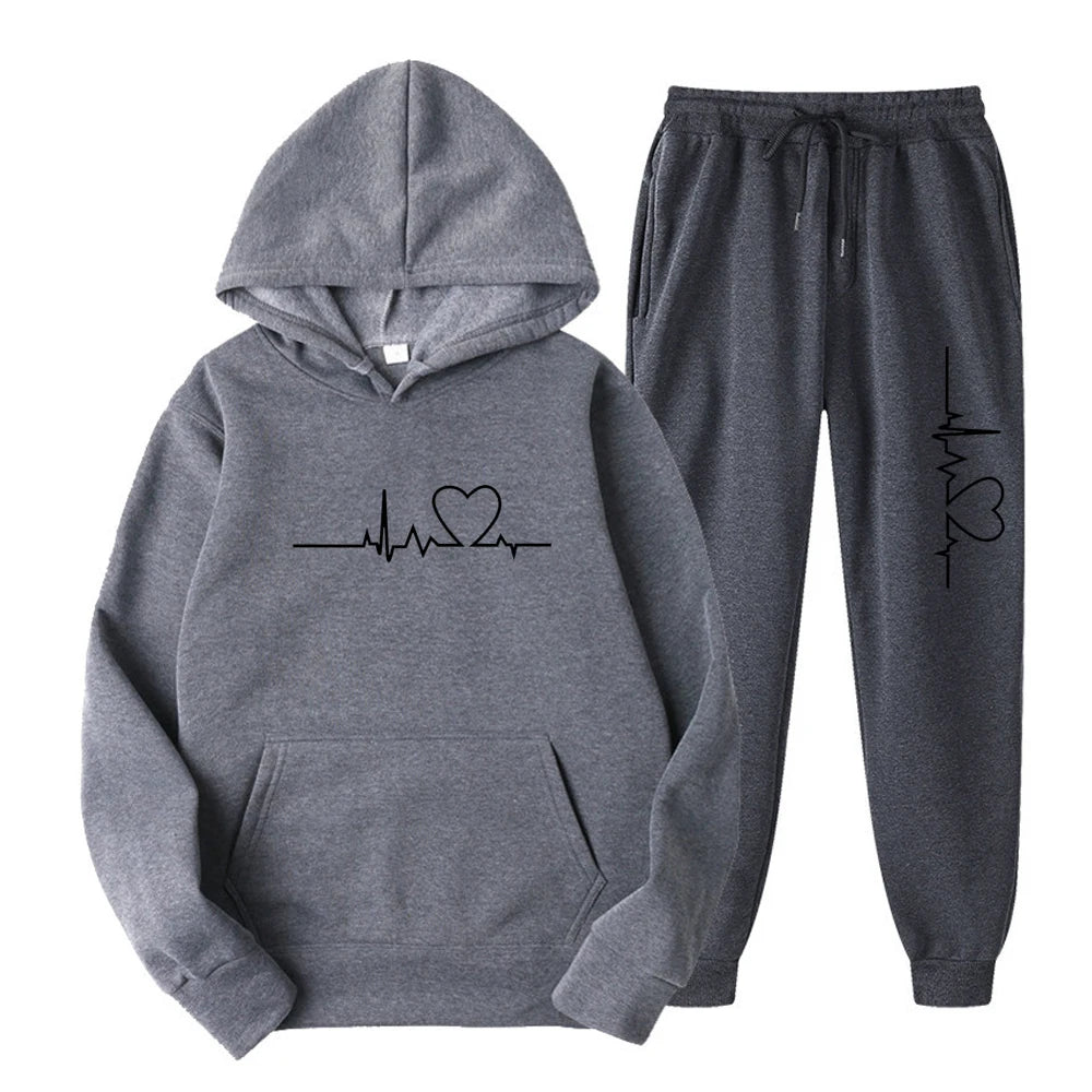 SAMESTYLE™ 2025 women's hooded sweatshirt sweatpants set sportswear branded sweater clothing 2 pieces