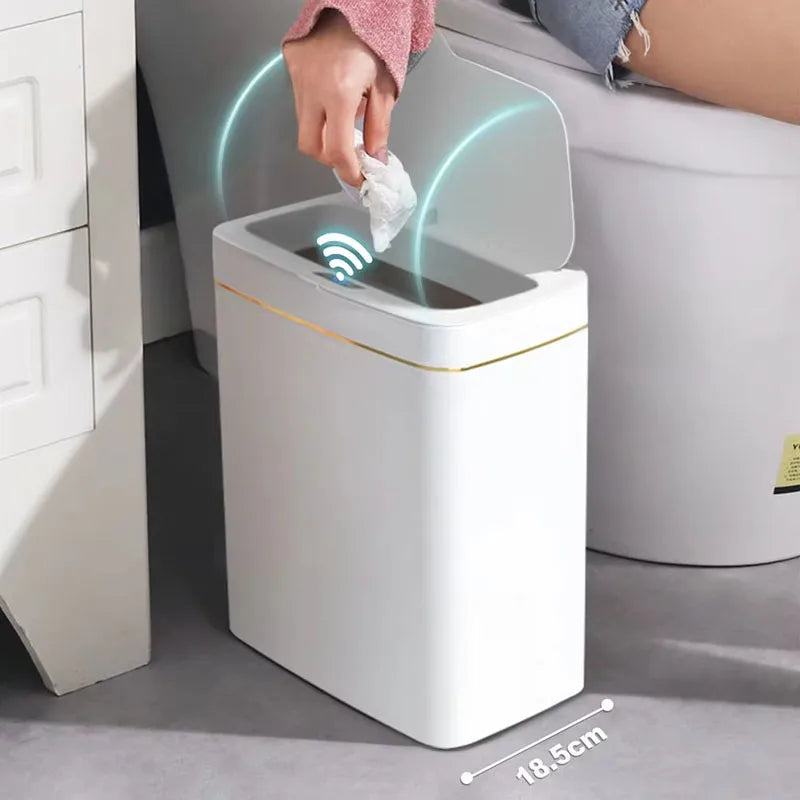 LZJV™ |15L NEW Smart Trash Can Automatically Open, Touch-Free Smart Sensor, Sensing Garbage Can and Waterproof, For Bathroom/Kitchen/Bedroom