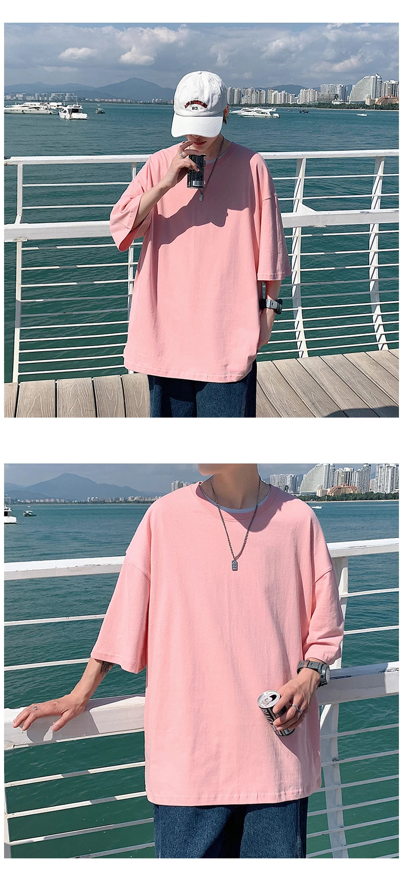 URBANEDGE™ Oversized Summer Short Sleeve Men's T Shirt New Fashion Solid Color Loose Fit O-Neck Casual Cotton Top Hip Hop Streetwear Baggy Tees Plus Size 5XL