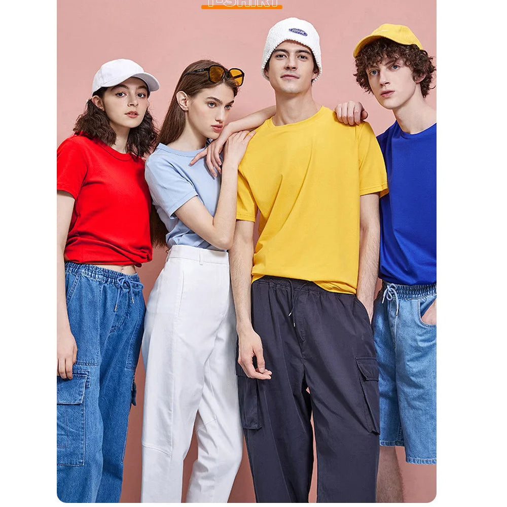 DIY Logo 180g 100% Cotton T Shirt Custom Your Design Tops Tee Men Print Your Own Design Brand Team Customization DropShipping