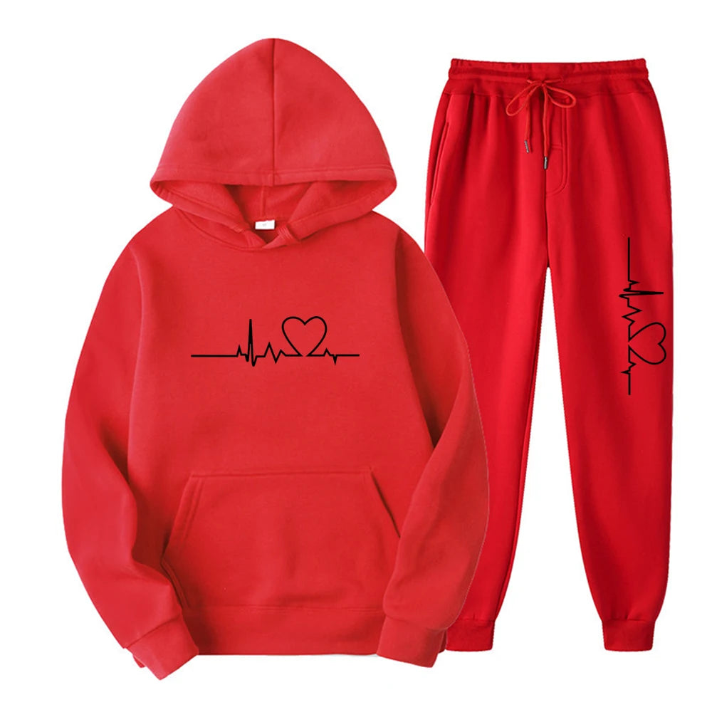 SAMESTYLE™ 2025 women's hooded sweatshirt sweatpants set sportswear branded sweater clothing 2 pieces