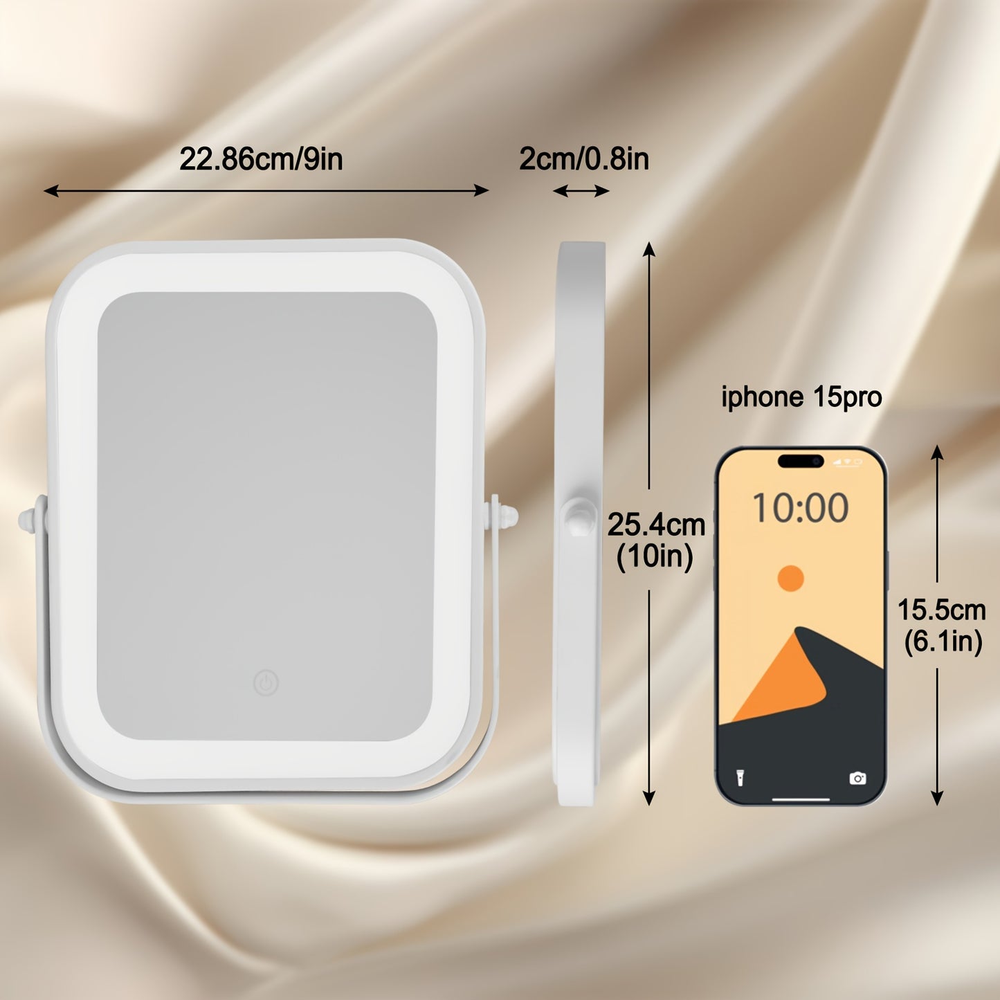 GO GIRL™ 8X10inch Lighted Vanity Makeup Mirror,