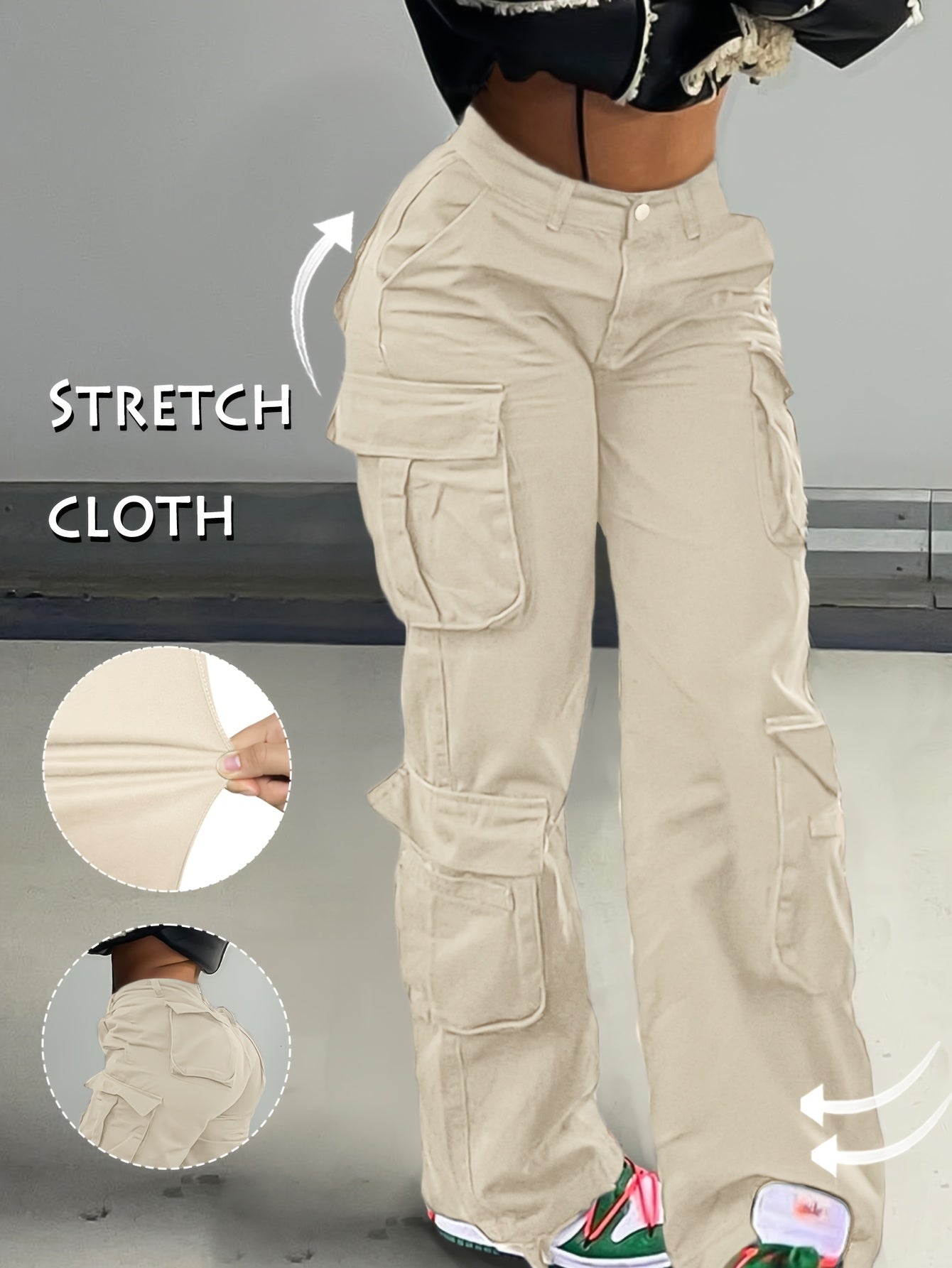 BAGGIES™ |Street Hip-hop Style Low Waist Multi Pocket Workwear Casual Denim Workwear Pants