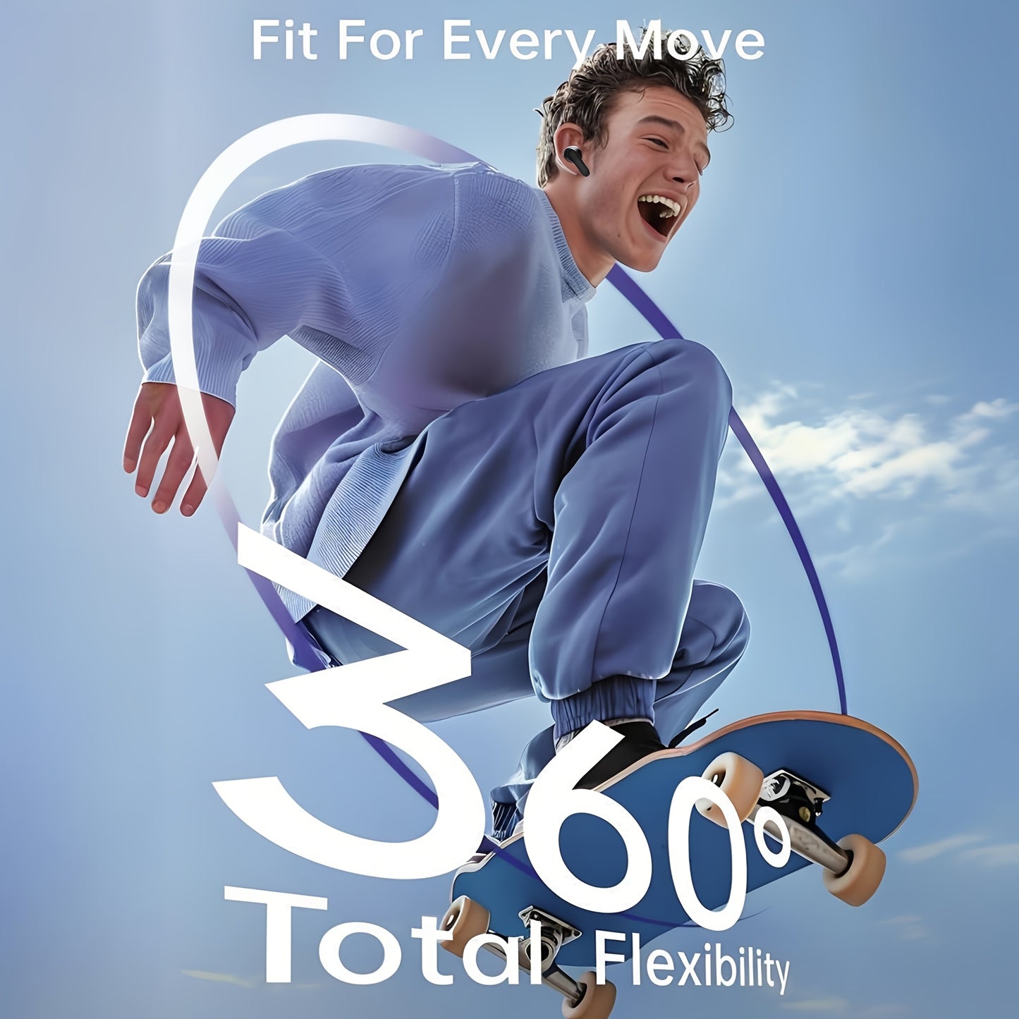 BOOM BOX™️AI Translation Smart Earbuds with 140+ Language Support, ENC Noise-Canceling, Wireless TWS Headphones, Long Battery Life, Music & Call Playback - Black & Orange, Type-C Charging Case Included