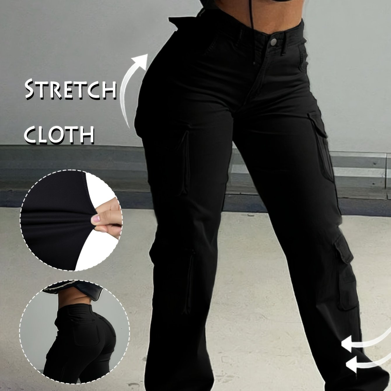 BAGGIES™ |Street Hip-hop Style Low Waist Multi Pocket Workwear Casual Denim Workwear Pants