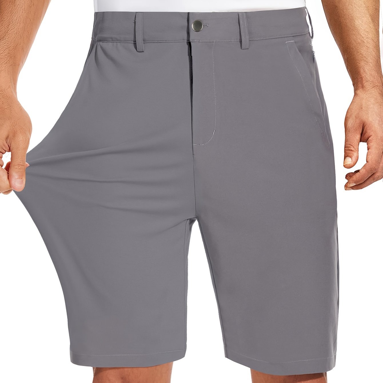 ENFOFSUMMER™️Quick-drying 9-inch Men's Golf Shorts - Casual Sports Shorts with Light Elasticity, 4 Pockets, Hidden Zipper - Waterproof for Outdoor Hiking and Mountain Climbing