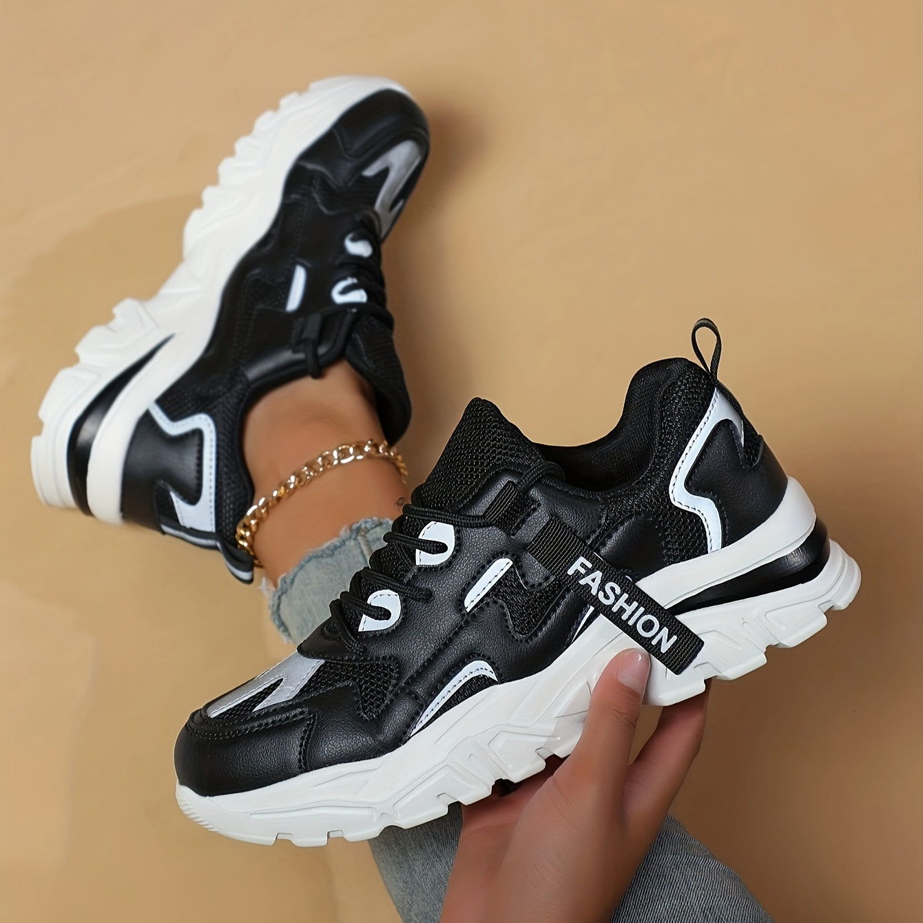 CHUNKUP™️Women's Shoes Breathable Mesh Chunky Sneakers - All-Season Comfortable Walking & Running Shoes, Thick Sole, Casual Sporty