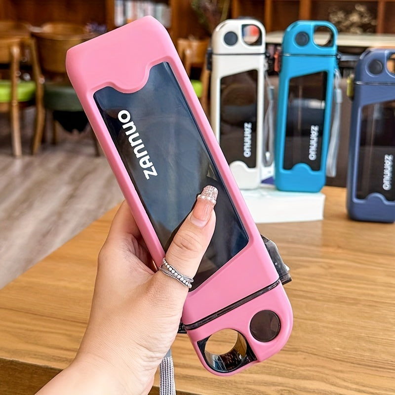 GLASSOFWATER ™️Summer Leakproof Square Water Bottle - 1pc 350ml/11.83oz Plastic Cup With Scale - Suitable For Outdoor Activities, Travel, Christmas Gift