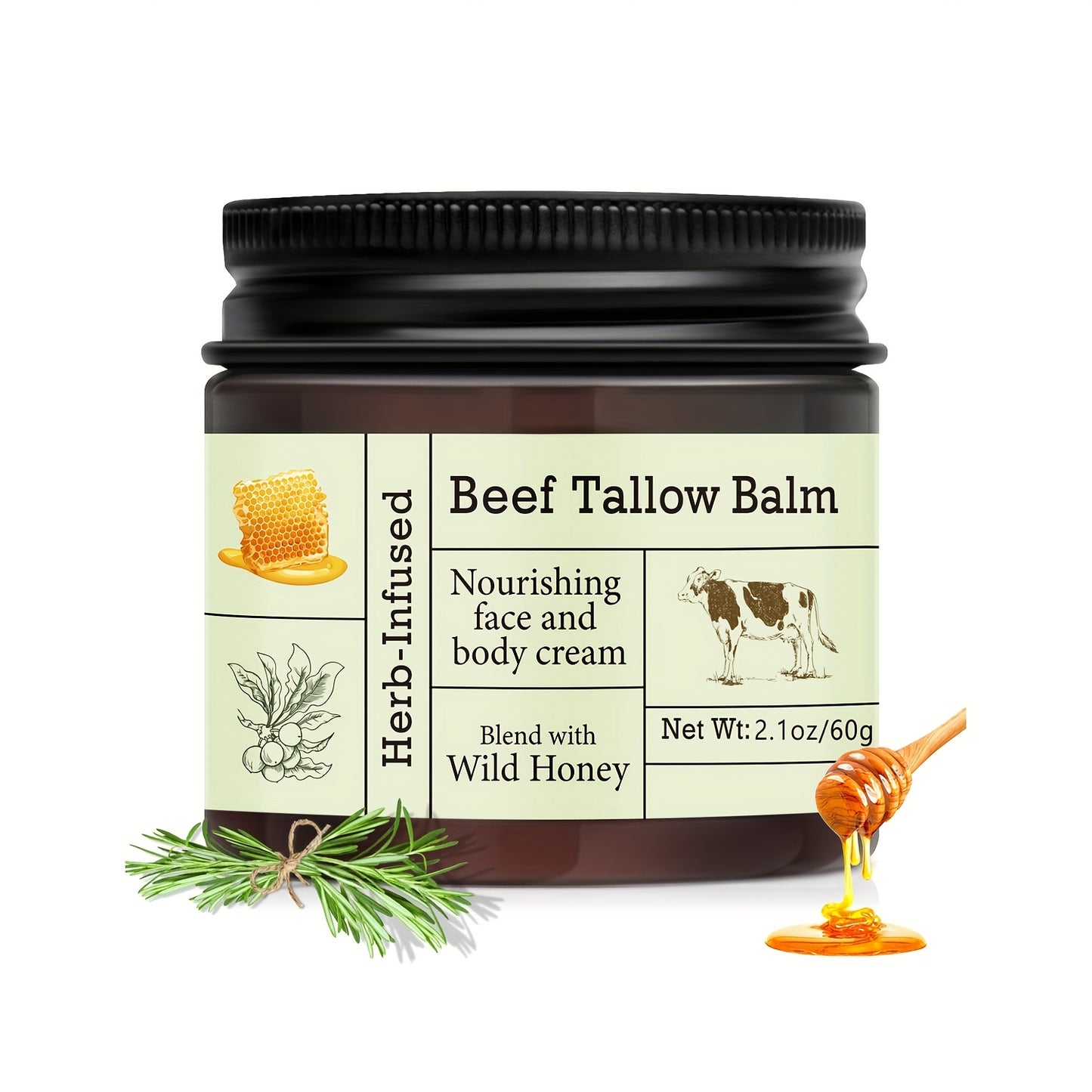 CLEAR™️Unscented All-Purpose Moisturizer Grass-Fed Beef Tallow Balm - Olive Oil & Vitamin E for Dry Skin Care