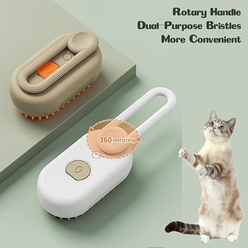 SLUFFY™️, Cat Steam Comb with Spray, Pet Grooming Brush With 84 Soft Massage Teeth, Plastic Pet Hair Remover For Cats