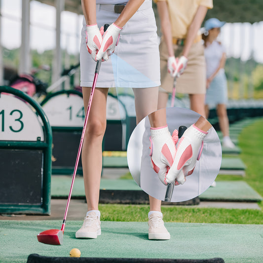 SOFT WING ™ WOSOFE Women's Golf Gloves - Ultra-Light, Breathable Microfiber with Non-Slip Grip, Washable - Pink