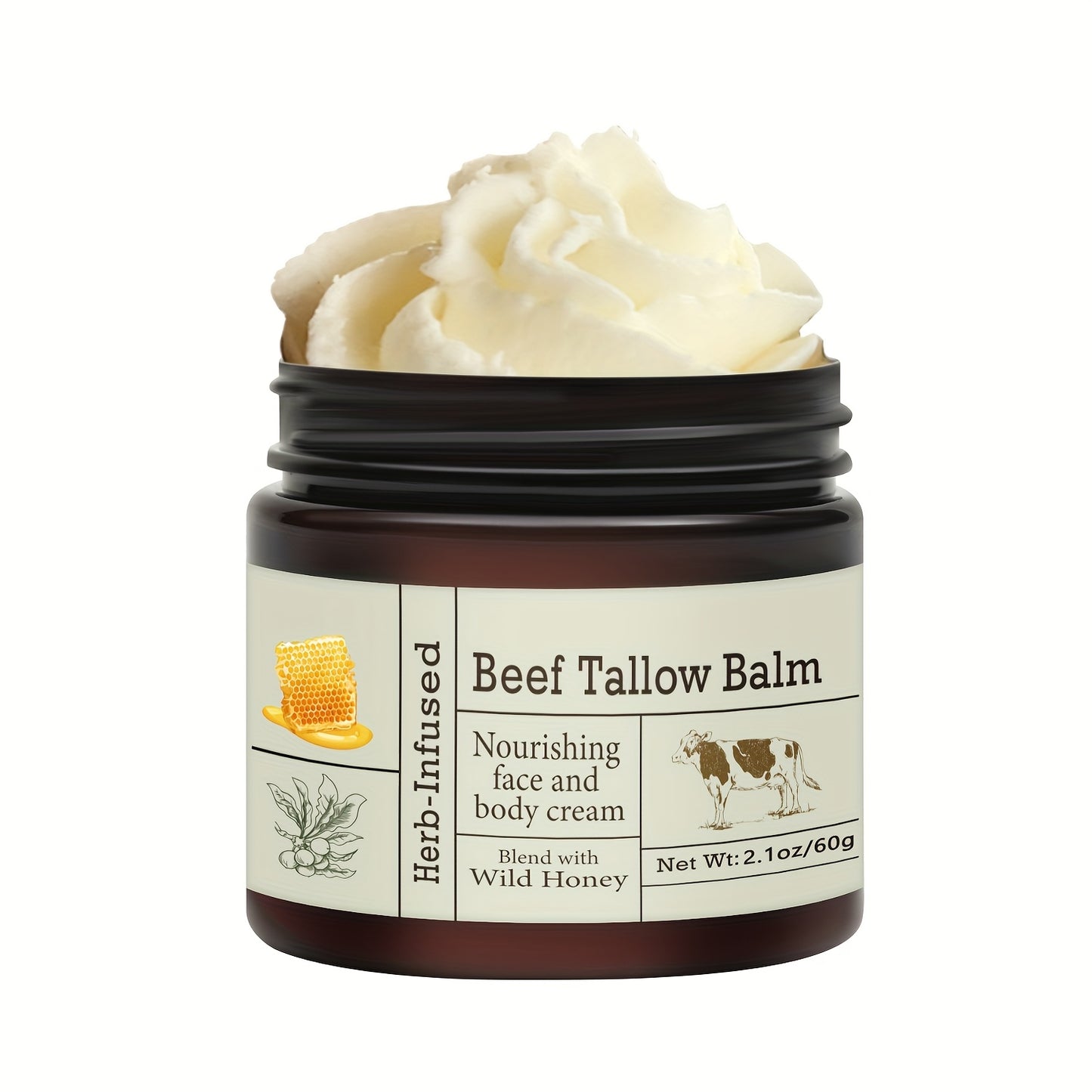 CLEAR™️Unscented All-Purpose Moisturizer Grass-Fed Beef Tallow Balm - Olive Oil & Vitamin E for Dry Skin Care