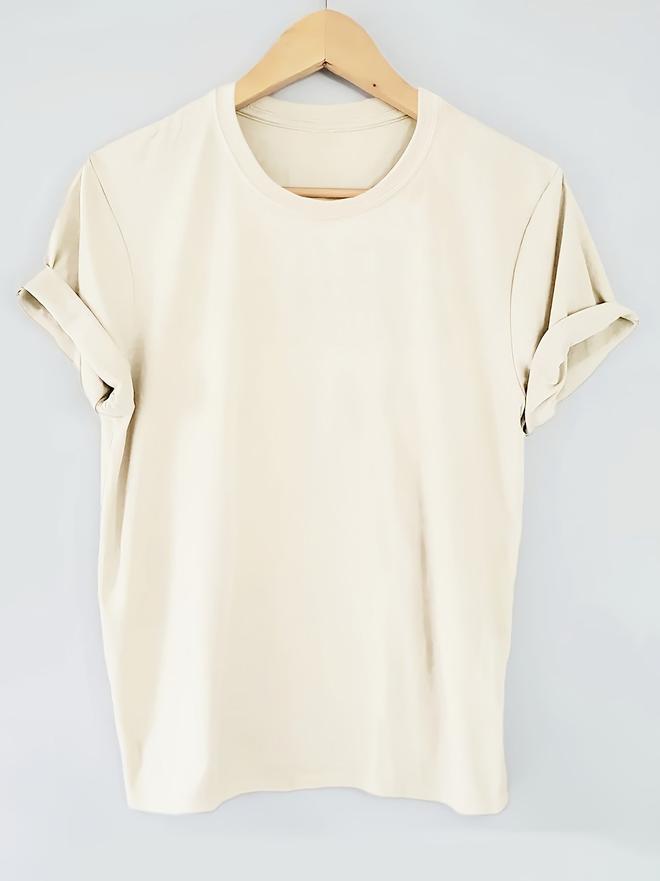 3pcs sister™️ Women's t shirts Solid Color 100% T-shirt, Summer And Spring Short Sleeved Round Neck Casual Top, Women's Clothing