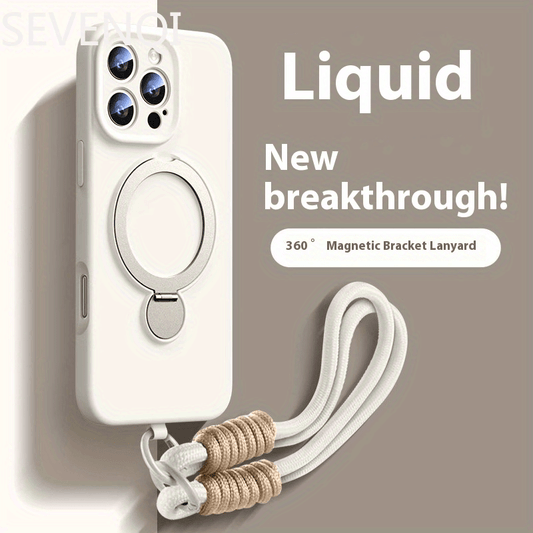 GRIP™️360-degree Phone Case for iPhone 16 iphone16promax new model 16pro liquid silicone magnetic strap holder 15P ultra-thin protective case