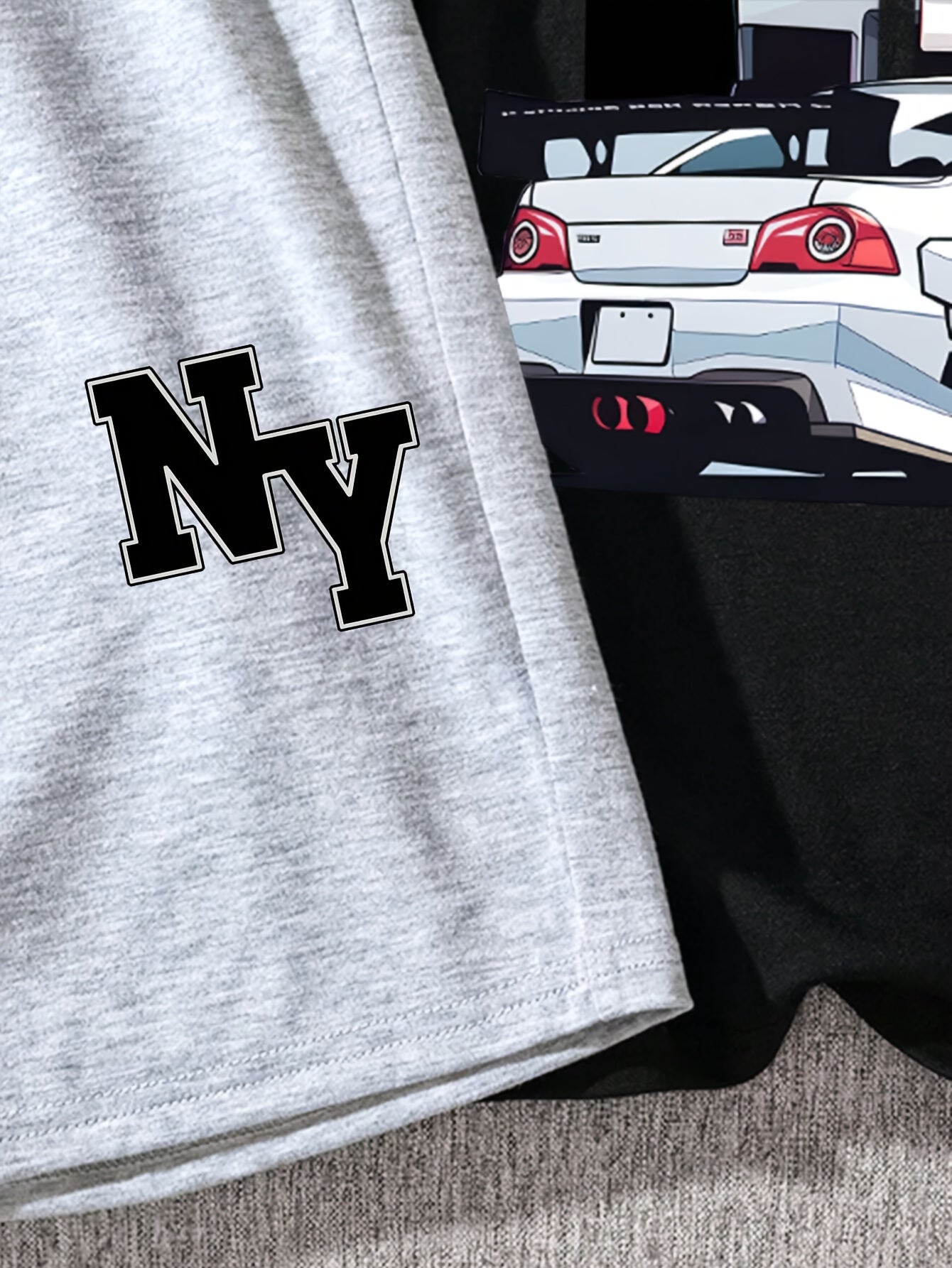 FORTH™️4pcs Boy Casual Outfit Set - Vibrant Graffiti & "COOL" Printed T-Shirts and Shorts, 100% Polyester, Round Neck, Spring/Summer Collection, Tween Boy Clothes, Perfect for Outdoor