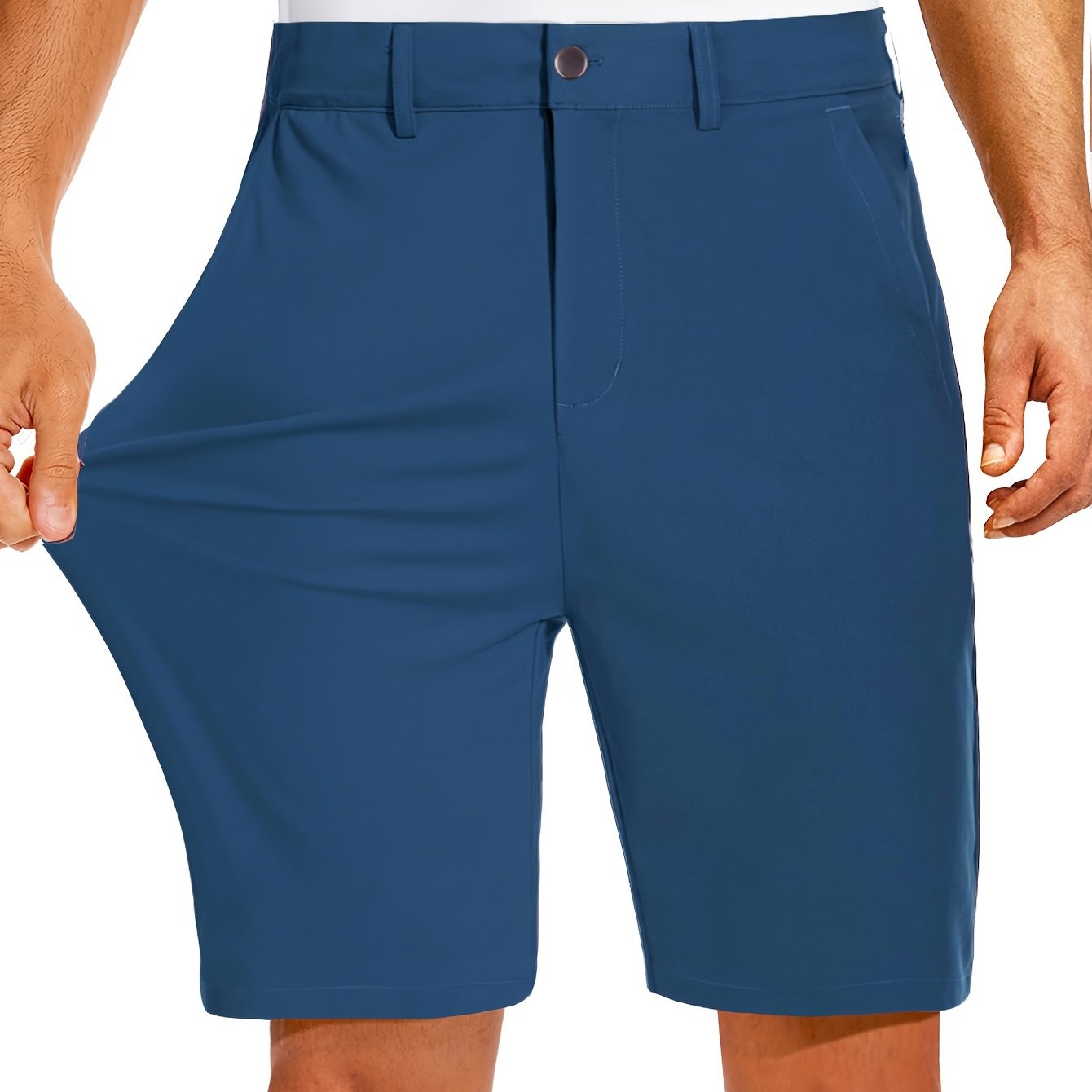 ENFOFSUMMER™️Quick-drying 9-inch Men's Golf Shorts - Casual Sports Shorts with Light Elasticity, 4 Pockets, Hidden Zipper - Waterproof for Outdoor Hiking and Mountain Climbing