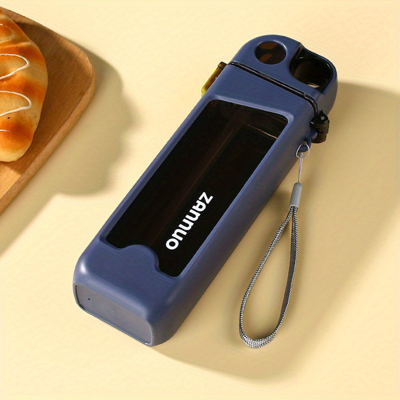 GLASSOFWATER ™️Summer Leakproof Square Water Bottle - 1pc 350ml/11.83oz Plastic Cup With Scale - Suitable For Outdoor Activities, Travel, Christmas Gift