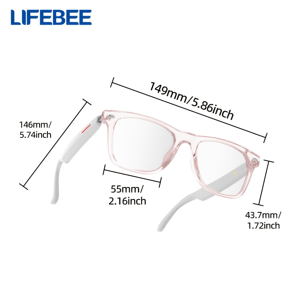 LIFEBEE™️ 2025 New Translator Smart wireless Glasses, multifunctional 100+ languages Translation Smart Wireless Anti-blue Glasses with Wireless Call, Music Playback, 100+ Languages Face-to-Face & Simultaneous Video Voice