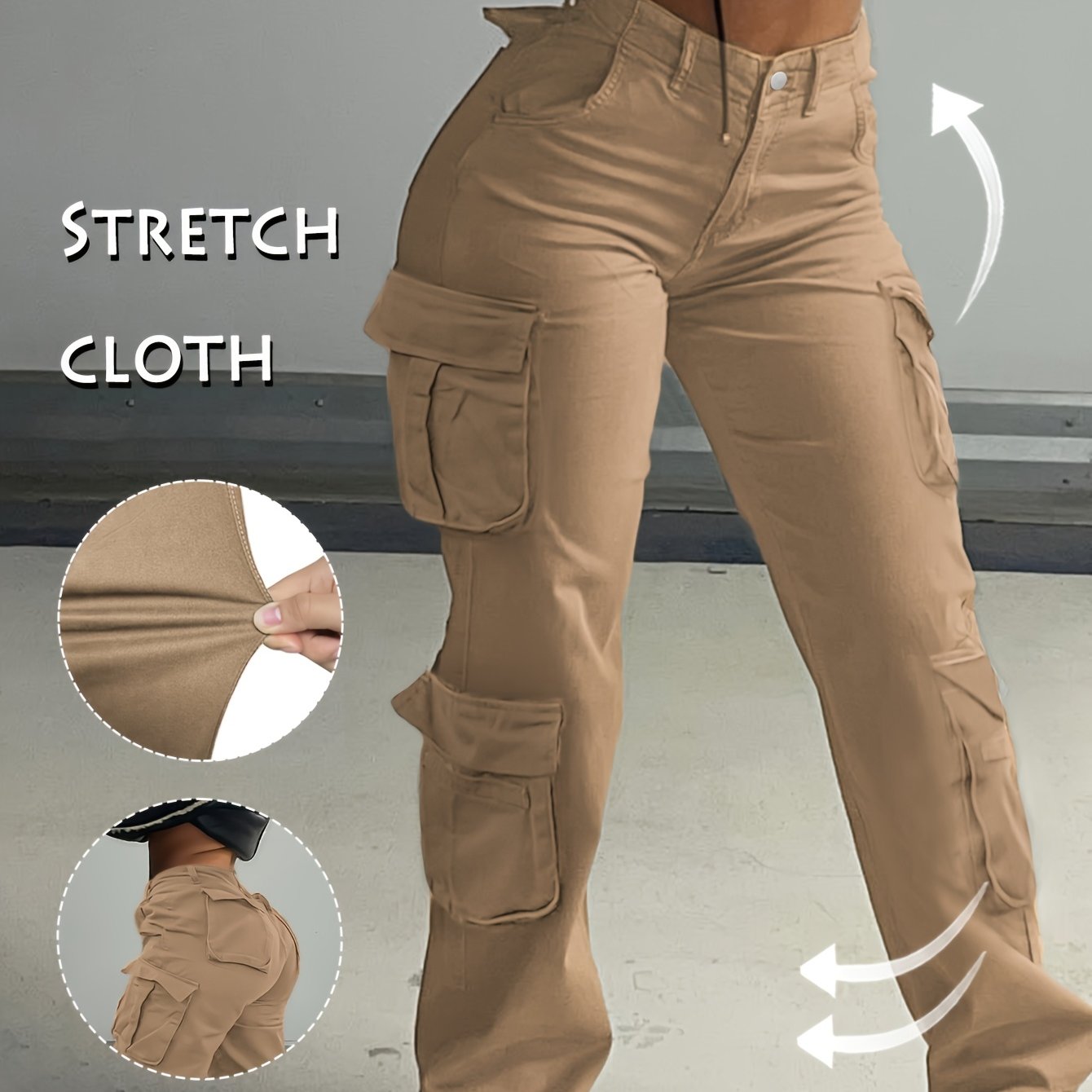 BAGGIES™ |Street Hip-hop Style Low Waist Multi Pocket Workwear Casual Denim Workwear Pants