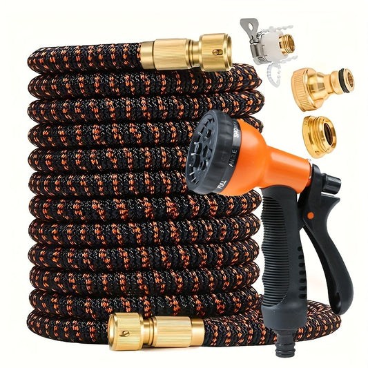HOSEBUD™ 1pc Expandable Irrigation Hose with Spray Gun - for Home Yard High Pressure Car Washing No Kink Design 3 Times Retractable