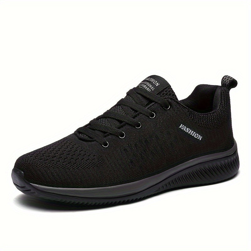 SHUUZE ™ Men's Trendy Woven Knit Breathable Sneakers, Comfy Non-Slip Lace Up Soft Sole Shoes For Men's Outdoor Activities