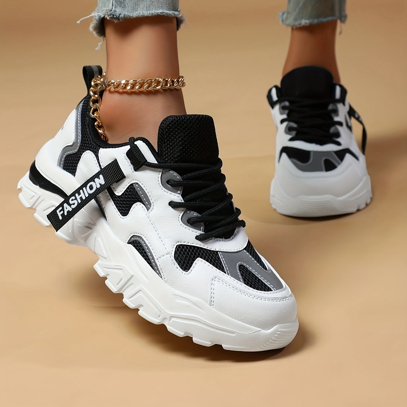 CHUNKUP™️Women's Shoes Breathable Mesh Chunky Sneakers - All-Season Comfortable Walking & Running Shoes, Thick Sole, Casual Sporty