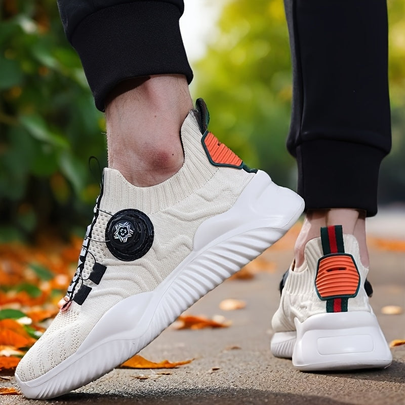 RUN™️ Men's Sneakers with Twist Closure - Breathable Knit Design & Thick Sole - Versatile Running and Driving Shoes