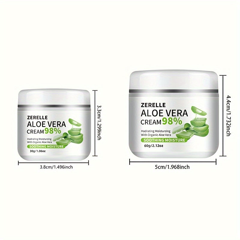 30G/ ZERELLE ™ALOE VERA CREAM with Hyaluronic Acid, Replenishes And Locks in Moisture, Keeps Skin Tender And Smooth, Gentle And Non-Irritating