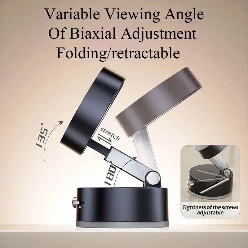 MAGNETIC™️Phone Holder Versatile Foldable Magnetic Vacuum Suction Cup Holder - Hands-Free, Adjustable Metal Mount for Cars, Kitchens, Bathrooms & More - Strong Hold without Battery or Electricity Needed