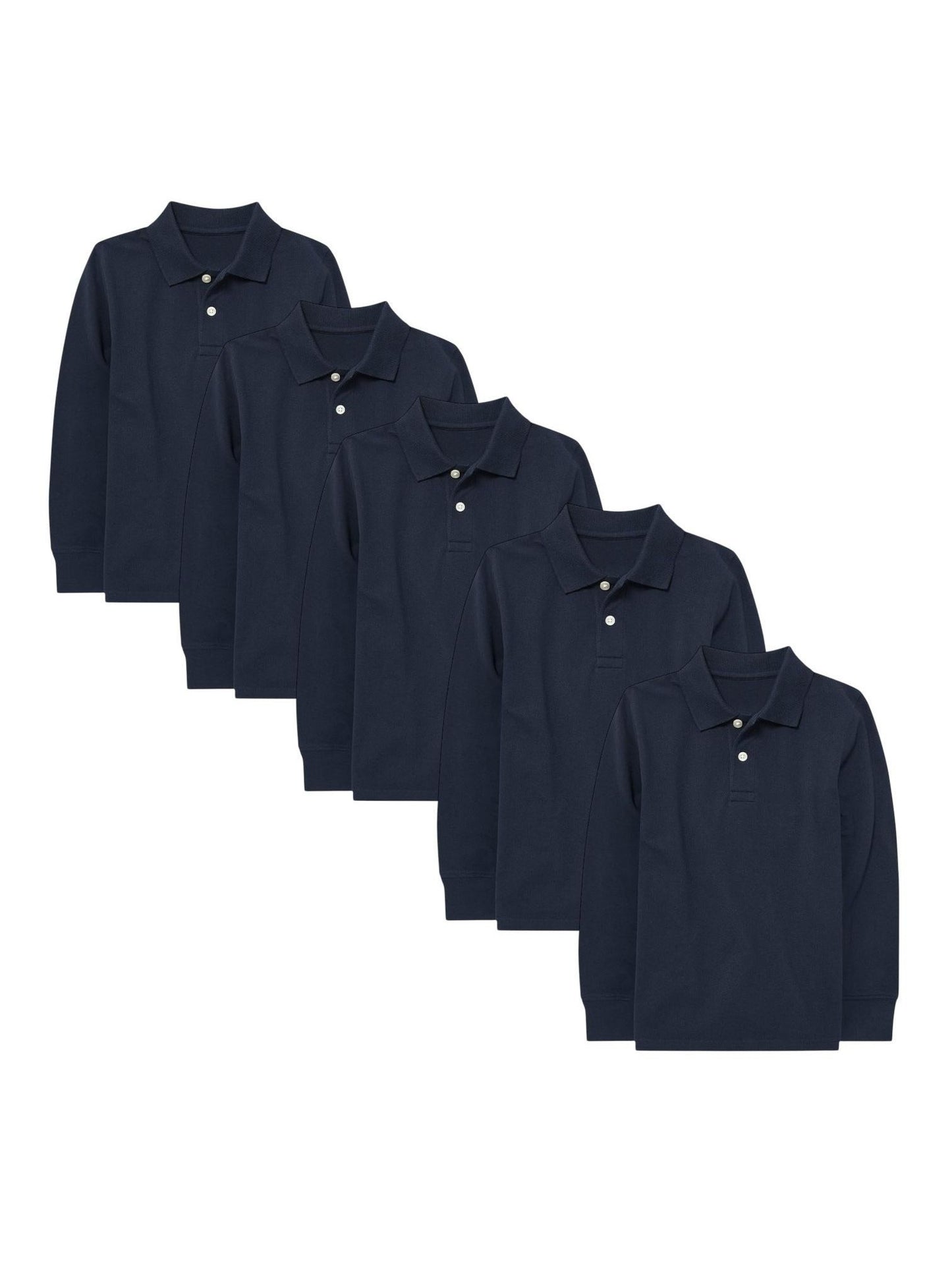 STORY ™️5 Pack Boys /Girls School Uniform LONG SLEEVE Polo shirts,