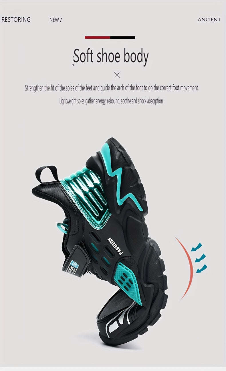 Boy'S ™️Trendy Chunky Shoes, Comfy Non Slip Casual Soft Sole Waterproof Sneakers For Kids Outdoor Activities