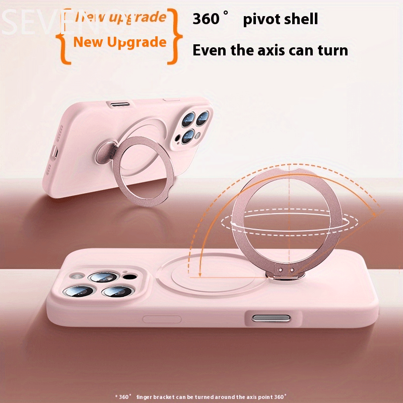 GRIP™️360-degree Phone Case for iPhone 16 iphone16promax new model 16pro liquid silicone magnetic strap holder 15P ultra-thin protective case