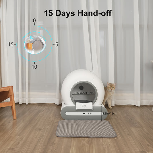 UPGRADED™️AUTOMATIC DOEL Self-Cleaning Cat Litter Box with App Control, Wi-Fi Enabled, 17.17gal Capacity