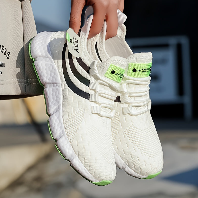 MILE HIGH™️Women's Breathable Knit Platform Sneakers, Casual Lace Up Outdoor Shoes, Comfortable Low Top Sport Shoes Plus Size