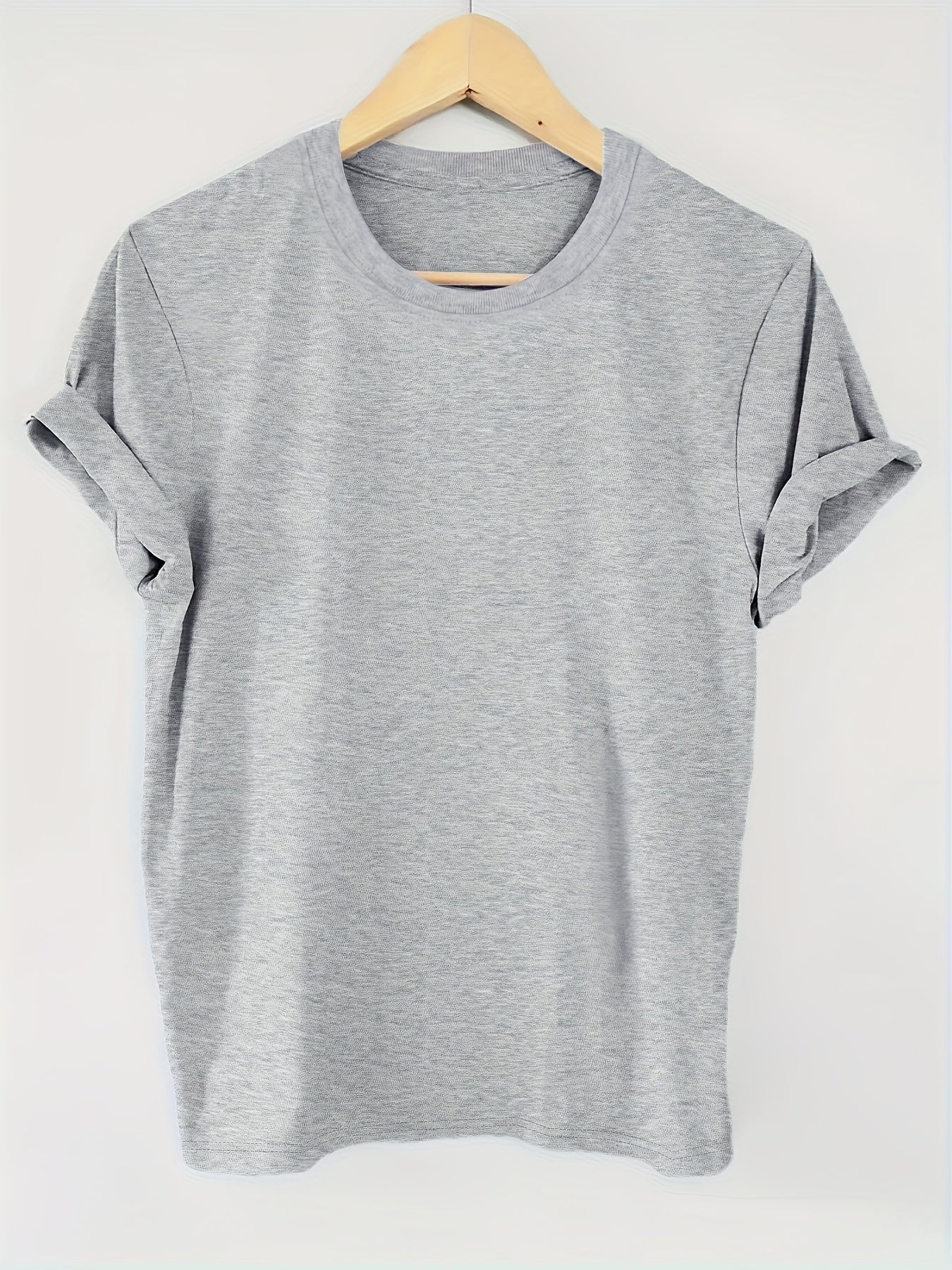 3pcs sister™️ Women's t shirts Solid Color 100% T-shirt, Summer And Spring Short Sleeved Round Neck Casual Top, Women's Clothing