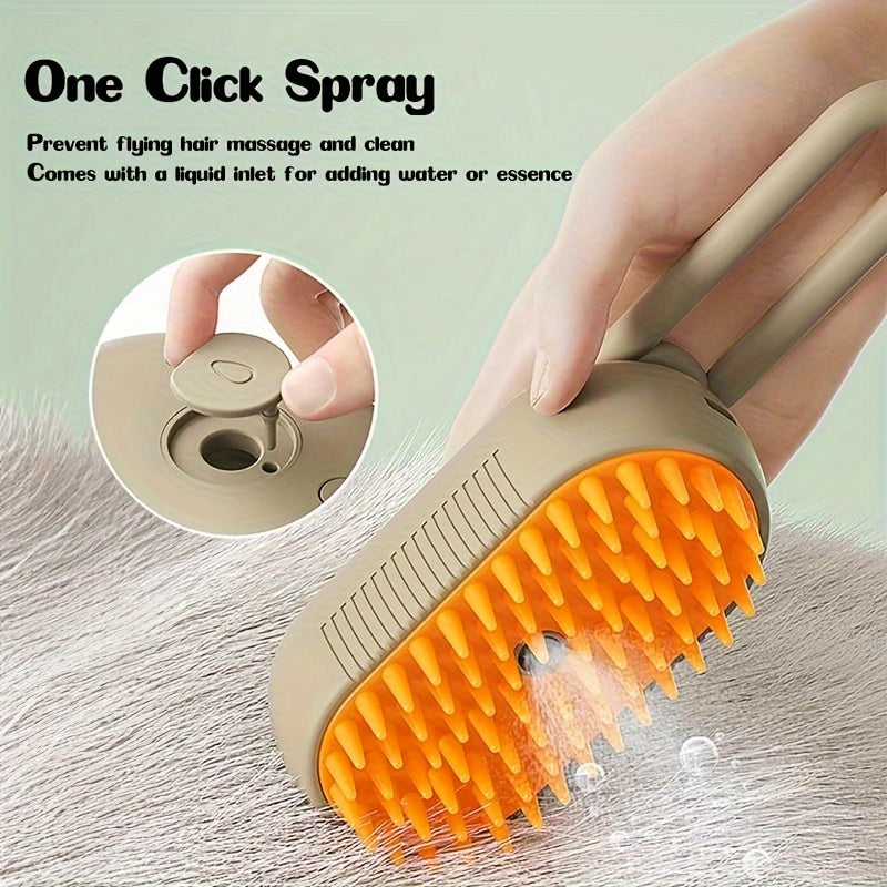 SLUFFY™️, Cat Steam Comb with Spray, Pet Grooming Brush With 84 Soft Massage Teeth, Plastic Pet Hair Remover For Cats