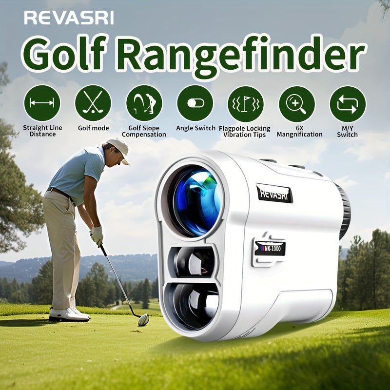 GOLF PAL ™   REVASRI Golf Rangefinder with Slope and Pin Lock Vibration, External Slope Switch for Golf Tournament Legal, Rangefinders with Rechargeable Battery 1000YDS Laser Range Finder
