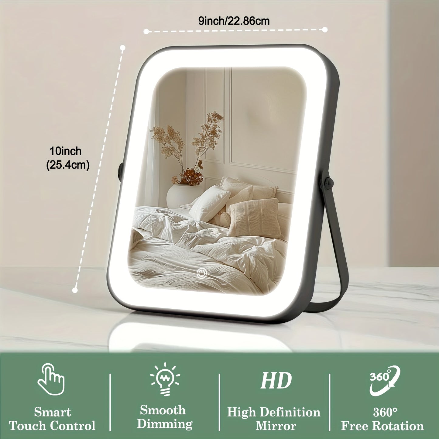 GO GIRL™ 8X10inch Lighted Vanity Makeup Mirror,