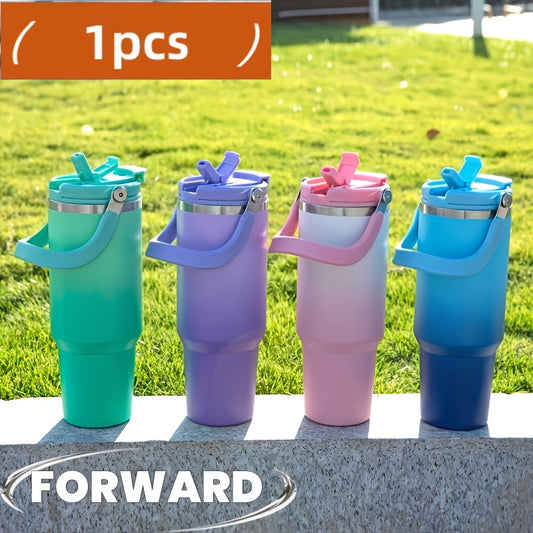 BOZAQ ™1pc WATER BOTTLE  1100Ml/40oz Stainless Steel Vacuum Insulated Bottle, Portable Handle, Leakproof,  Multi-purpose,